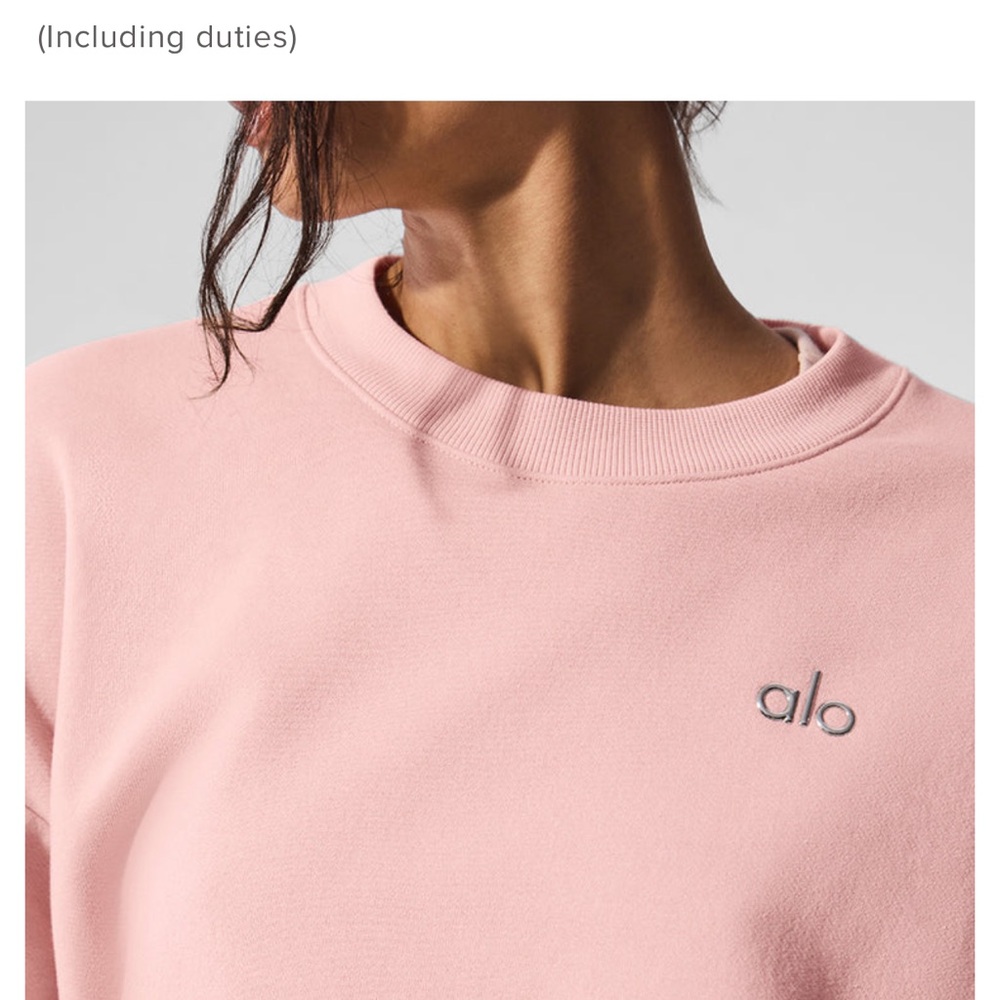 ALO pink quartz accolade crewneck pullover
